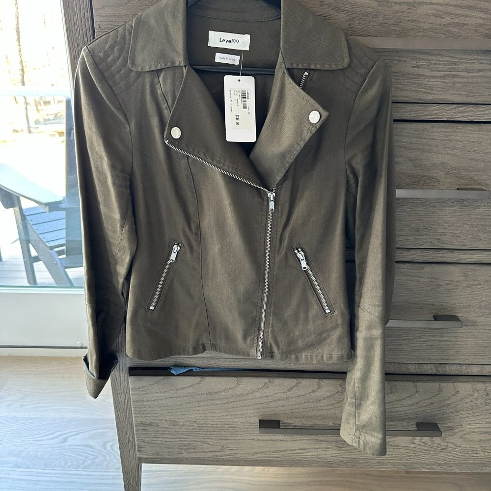 LEVEL 99 BROOKLYN MOTO JACKET OLIVE - Picture 4 of 8